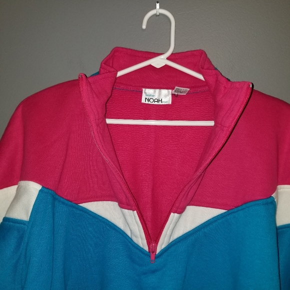 VTG 80's 90's Mister Noah Plus tri-color block pullover sweatshirt size 20W - Picture 2 of 11